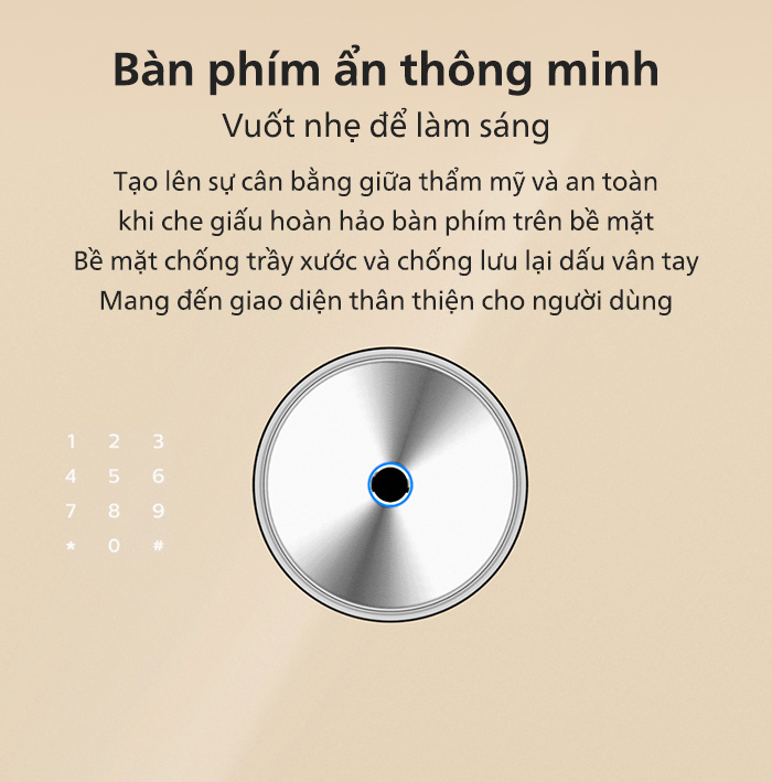 Bàn phím cảm ứng ẩn, sáng khi vuốt lên