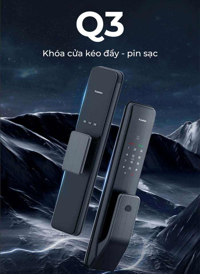 kaadas-q3-anh-1 Khoá cửa kéo đẩy pin sạc Kaadas Q3