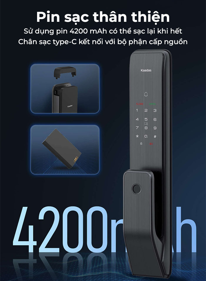 kaadas-q3-anh-9 Dung lượng pin lớn, sạc lại khi hết pin